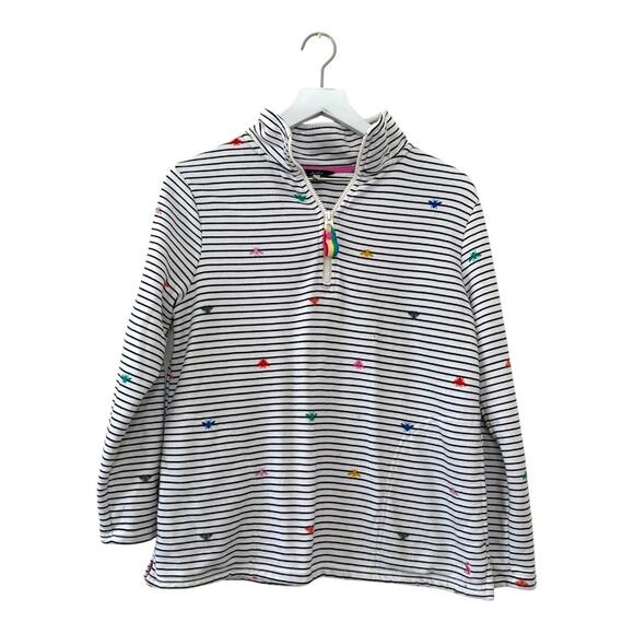 Joules Womens Pip Print Casual Half Zip Sweatshirt Rainbow Bee Stripe Size 8 - Picture 1 of 7